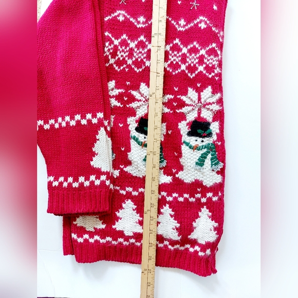 Fairisle Beaded Snowman‎ & Snowflake Zip Cardigan Croft & Barrow Xlarge Frosty - Picture 5 of 5